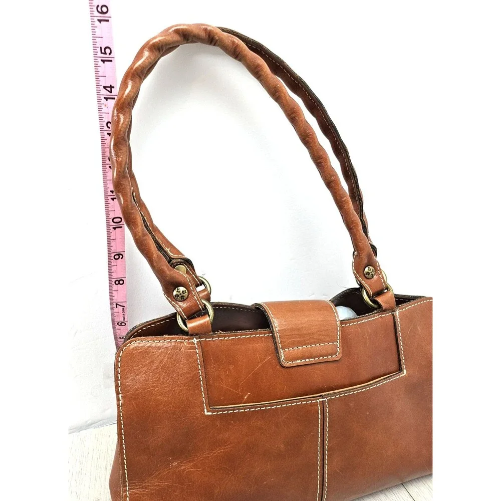 Patricia Nash Venezia Shoulder Bag Carmel Tan Leather Twisted Rope Handle
